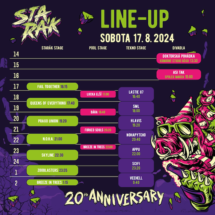 Starák Fest 2024 - LineUp - Sobota