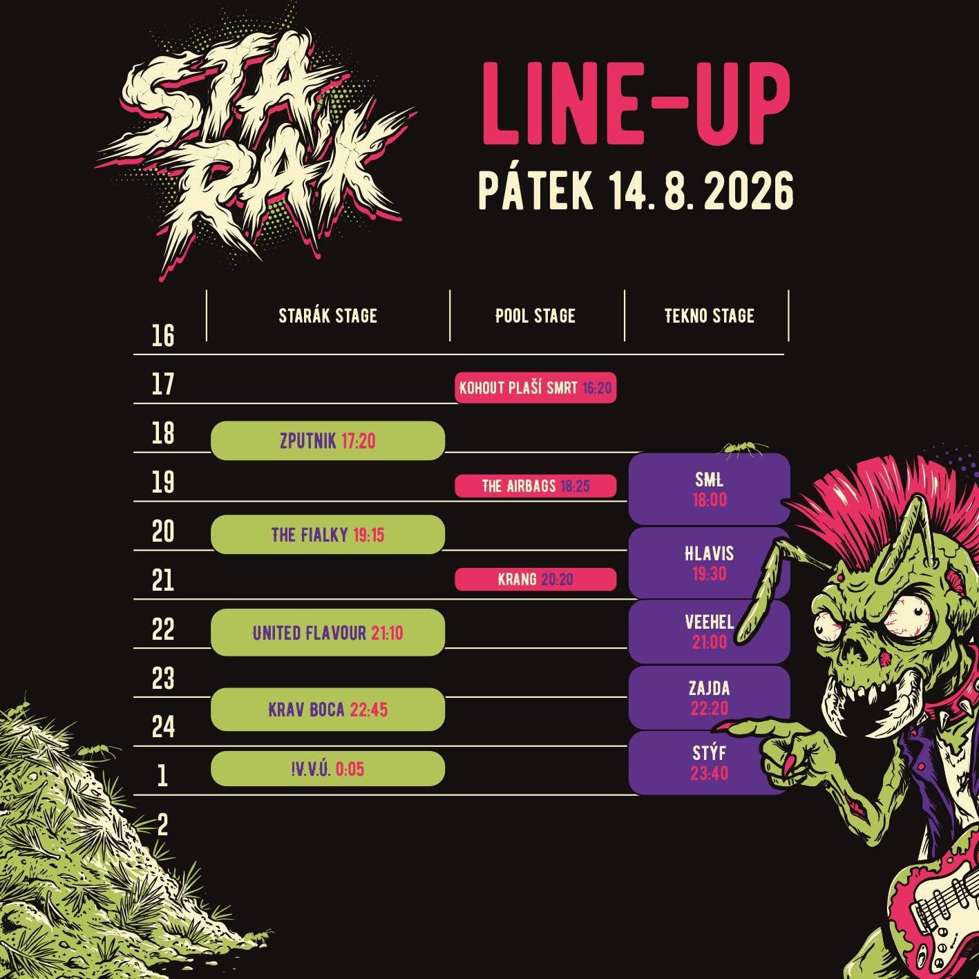Starák Fest – Line Up - Pátek